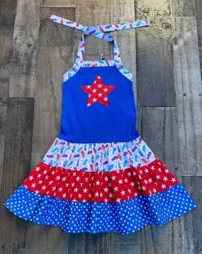 4th Of July Flip Flop Print Twirl Dress