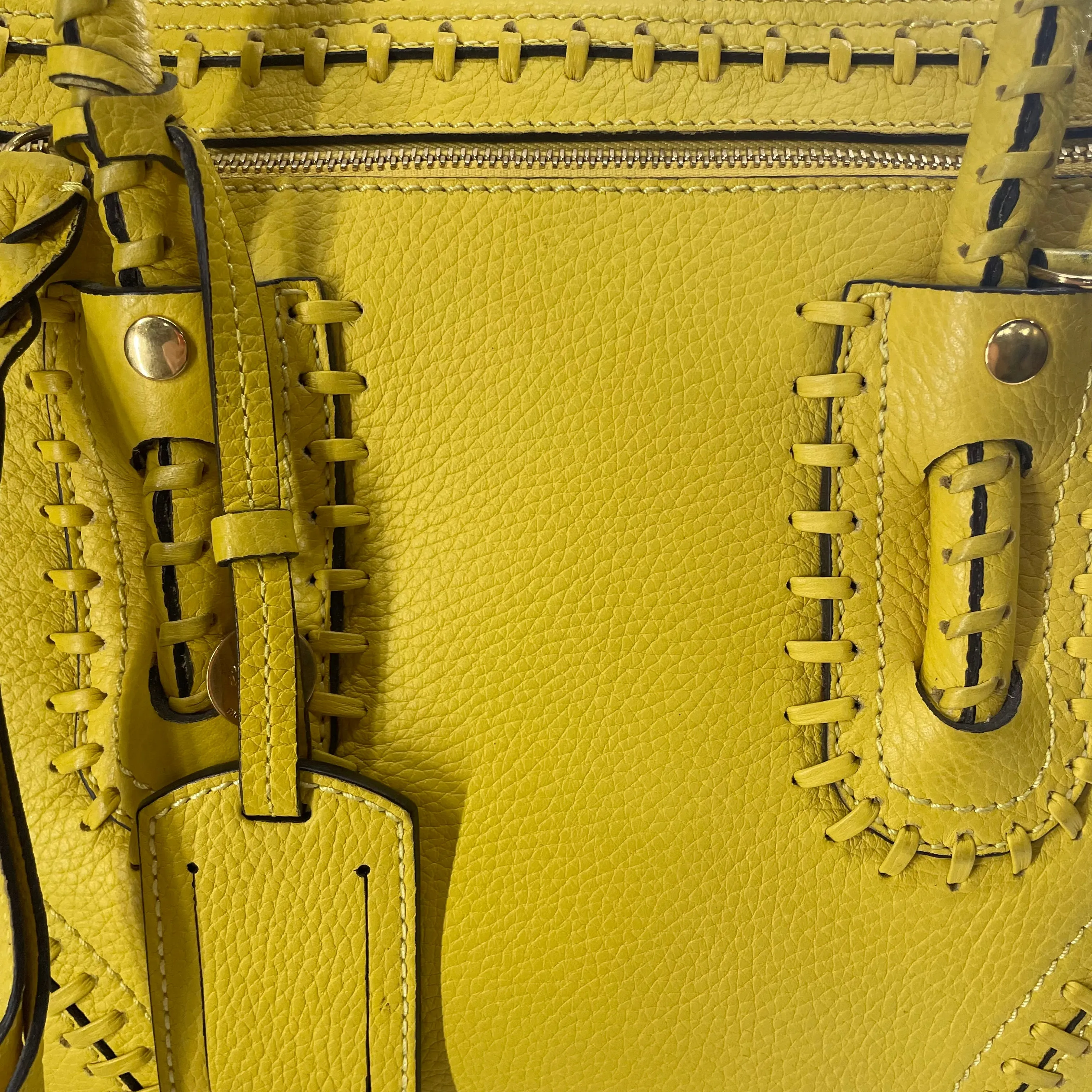 Alexander McQueen/Hand Bag/Leather/YEL/FOLKSTITCH