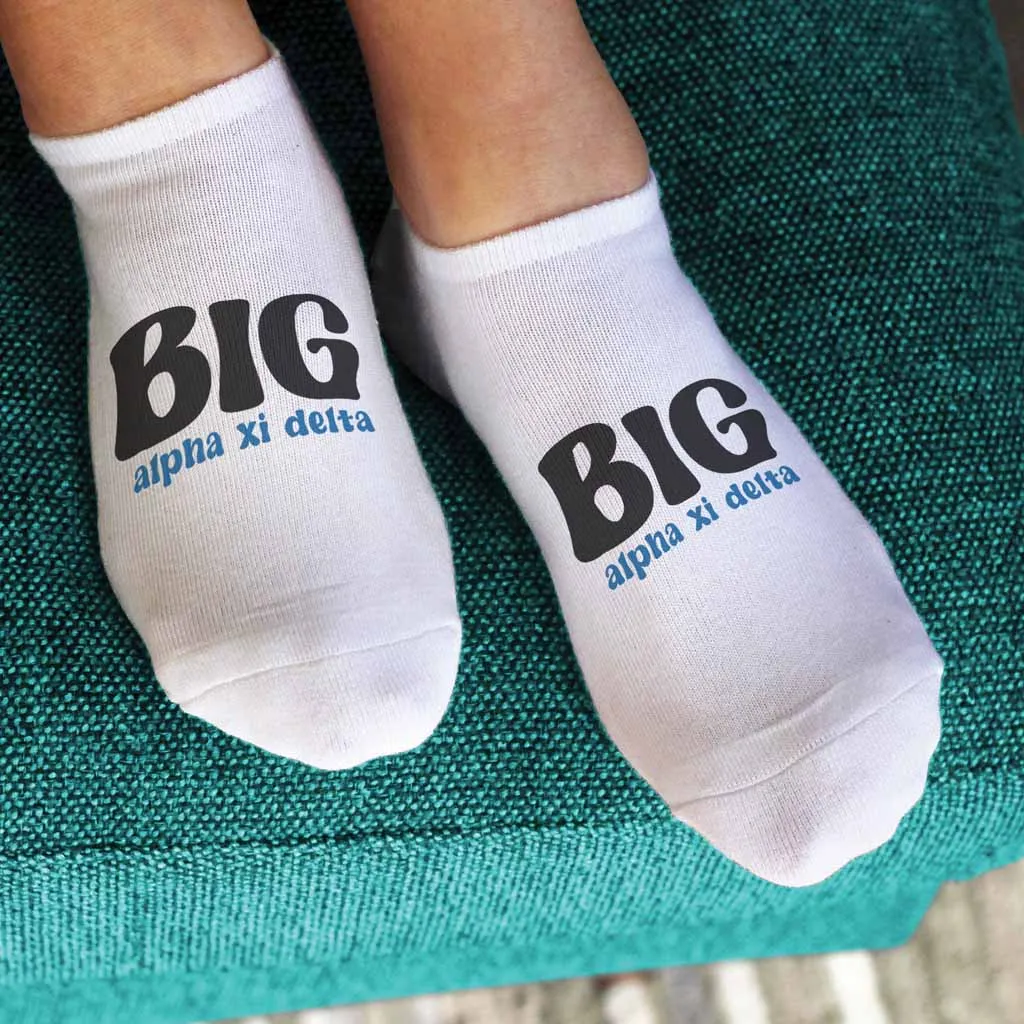 Alpha Xi Delta No Show Socks for Bigs and Littles