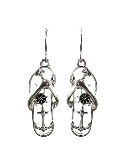 Anchor Flip Flop Earrings