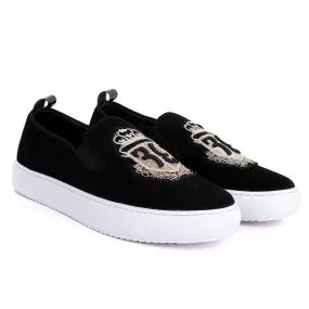 BILLIONAIRE EXQUISITE MEN ASH DESIGN BLACK SNEAKERS SHOE