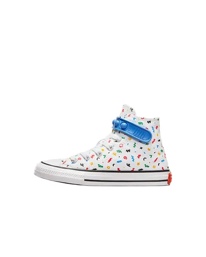 Converse children's sneakers shoe in canvas Chuck Taylor All Star Easy On Doodles A06316C white