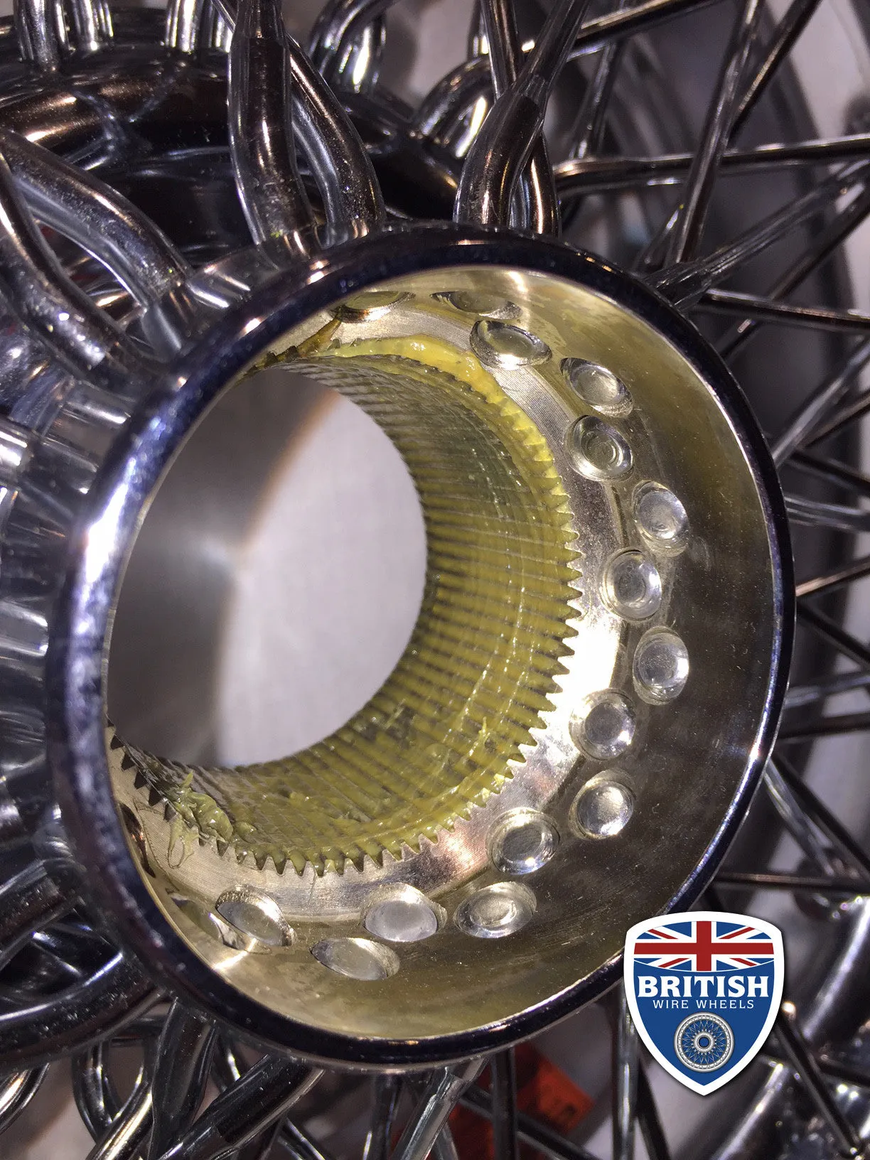 Jaguar XKE / Aston Martin 15"x 6.5"  72 Spoke - Flat Hub - Center Lace