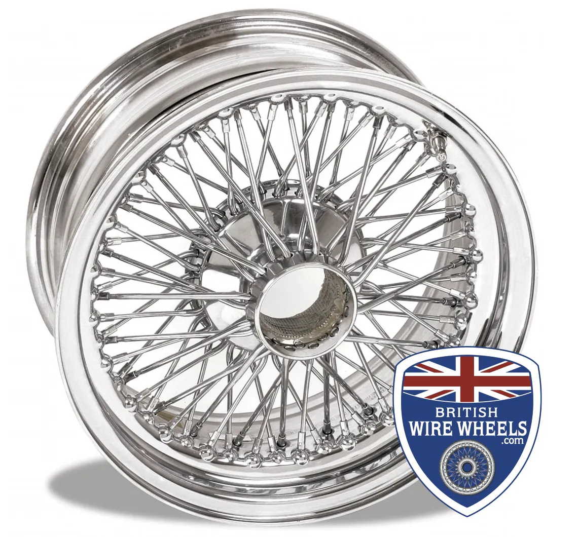 Jaguar XKE / Aston Martin 15"x 6.5"  72 Spoke - Flat Hub - Center Lace