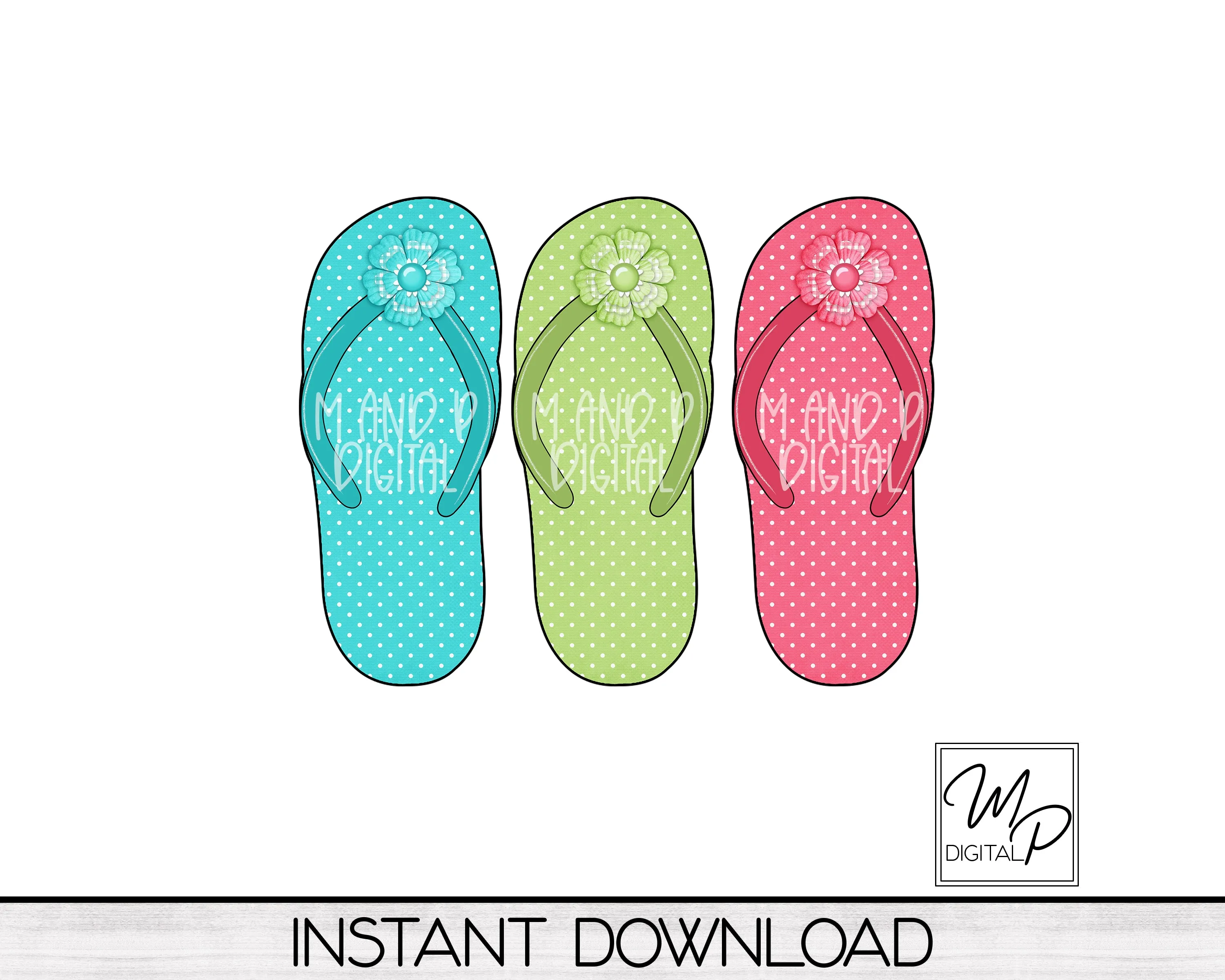 Polka Dot Flip Flop Earrings Bundle Sublimation PNG Design, Digital Download