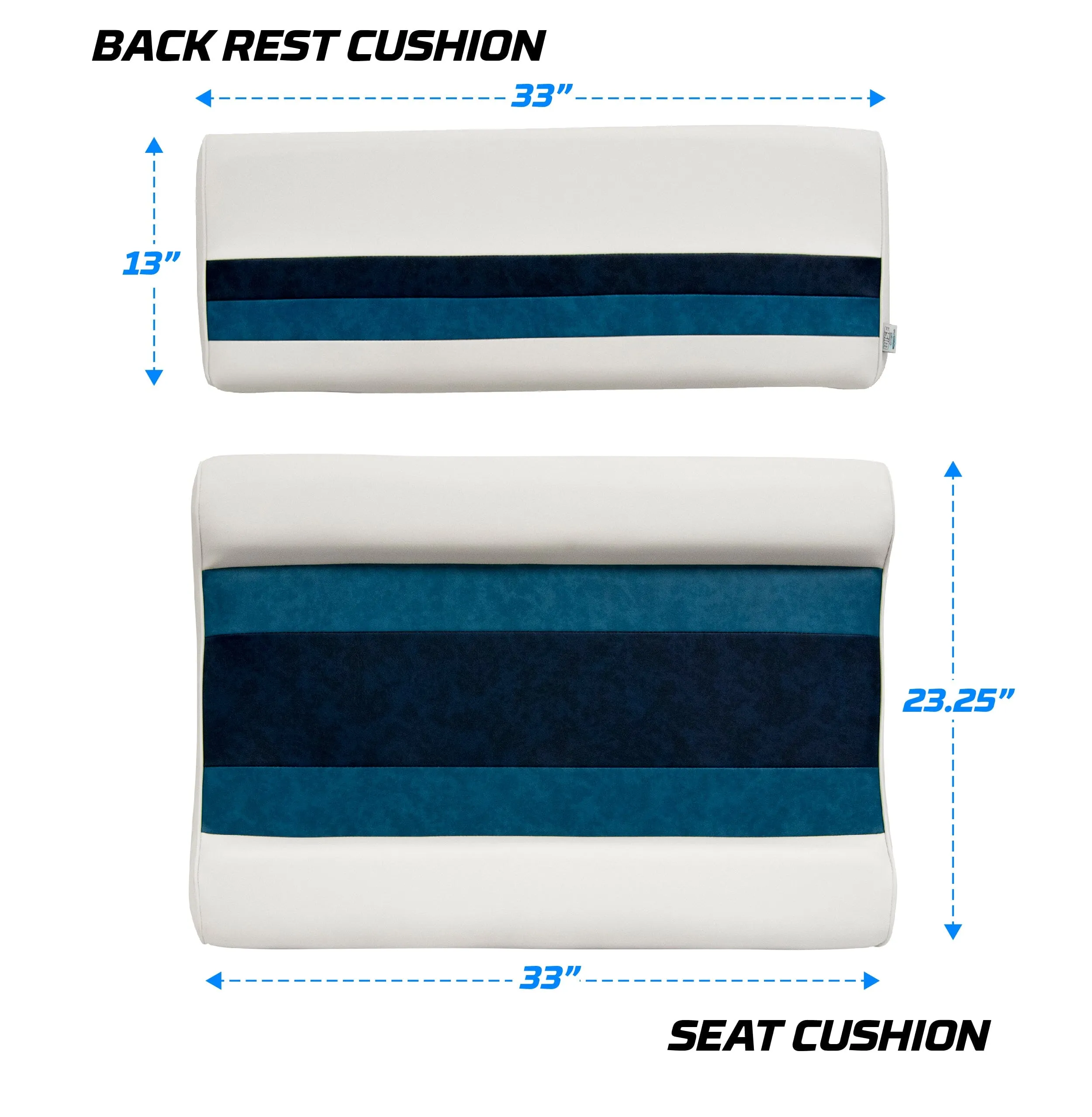 Wise 8WD125FF Deluxe Series Pontoon Flip Flop Seat Cushion Set