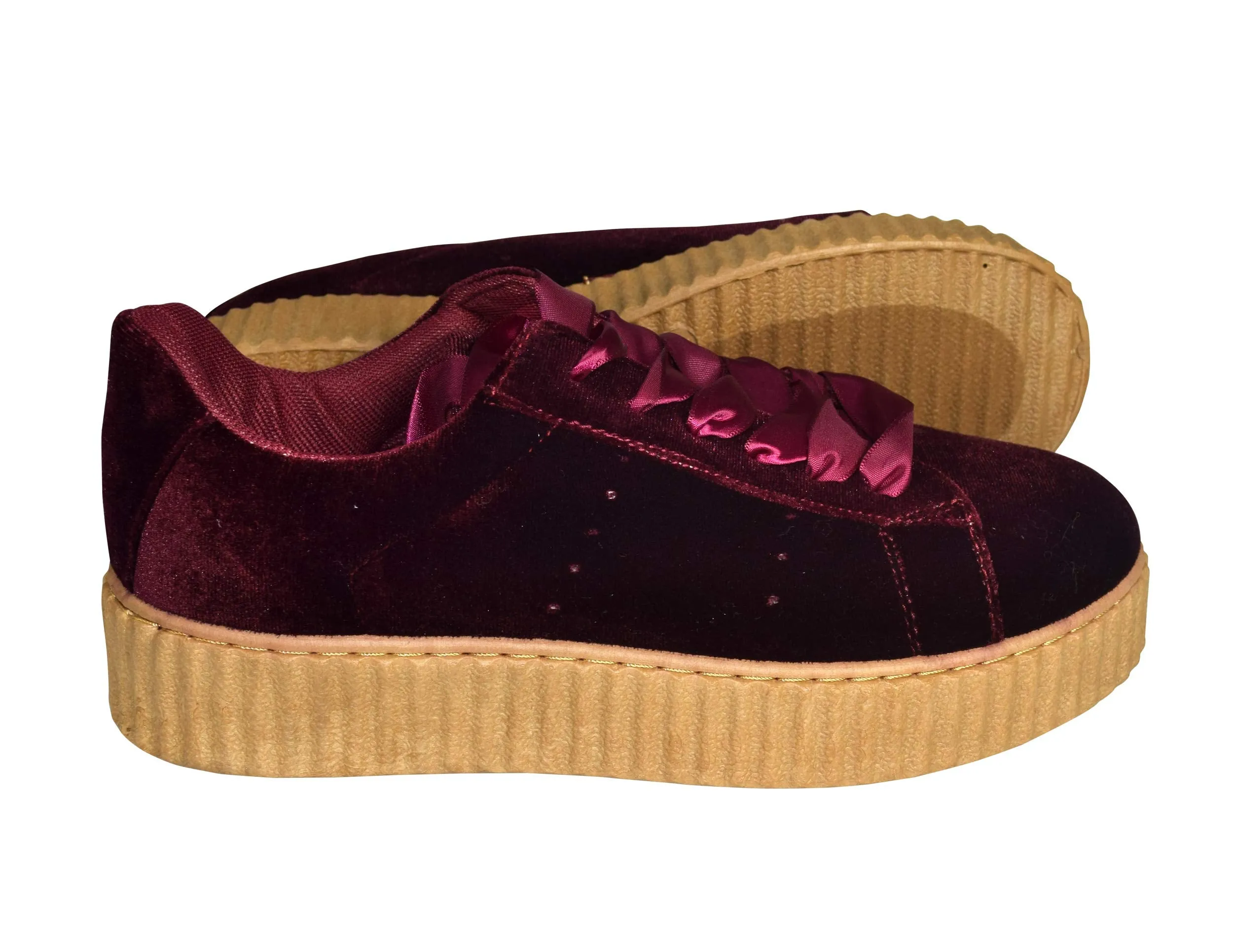 Women Fashion Sneaker Suede Flat Platform Lace Up Casual Shoes